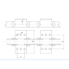 Ланцюги Тягові пластинчасті ГОСТ 588-81 Прісоєденітельні елементи Тип 1-3.