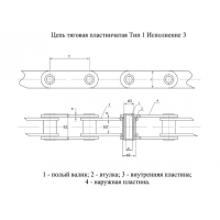 Ланцюги Тягові пластинчасті ГОСТ 588-81 Тип 1. Виконання 3