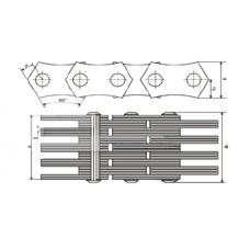 Ланцюги приводні зубчасті ГОСТ 13552-81. Тип 2. З двостороннім зчепленням