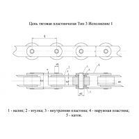 Цепи Тяговые пластинчатые ГОСТ 588-81 Тип 3. Исполнение 1.