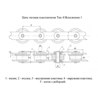 Цепи Тяговые пластинчатые ГОСТ 588-81 Тип 4. Исполнение 1.