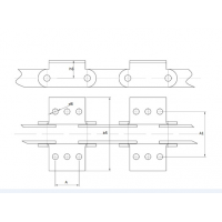 Цепи Тяговые пластинчатые ГОСТ 588-81 Присоеденительные элементы Тип 1-3.