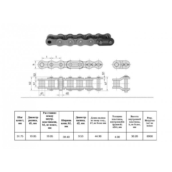 Цепь ПР-31,75-8900 L=5.02 м (158 L) (20A-1) (CT Chain)