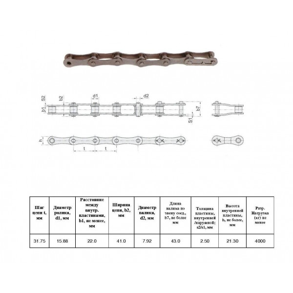 Ланцюг ПРД-38,0-4000 std L=5.0 м (CT Chain)