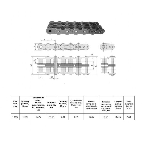 Ланцюг 2ПР-19,05-7200 L=5,01 м (263 L) (12AH-2) (CT Chain)