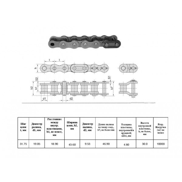 Цепь 100H-1 L=5,02 м (158 L) (CT Chain)