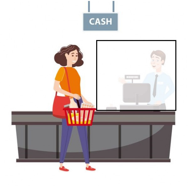  Захисний екран бар'єр для працівників кас і салонів краси