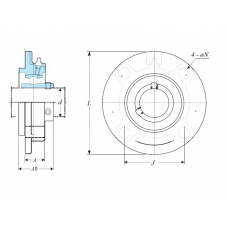 Корпус с подшипником UCFC 208-J7