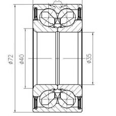 Підшипник DAC 35720034 (JWB-3003) без ущільнень