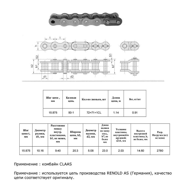Цепь 608716.0 (Renold AS)