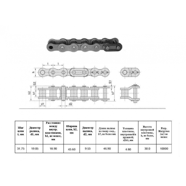 Ланцюг 100H-1 L=3,05 м (Renold SD)