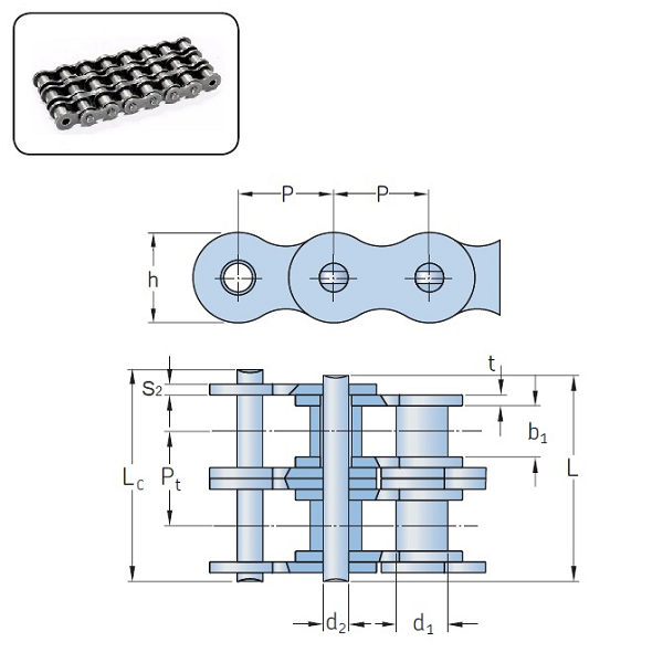 Цепь PHC 12B-3x5MTR (SKF)