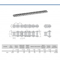 Цепь приводная роликовая ПР-15,875-2300-2, (ISO 10B-1), SKF (5м)