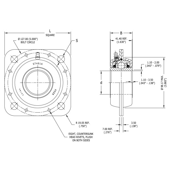 Подшипник в корпусе PER.GFD209RPPB58 PEER
