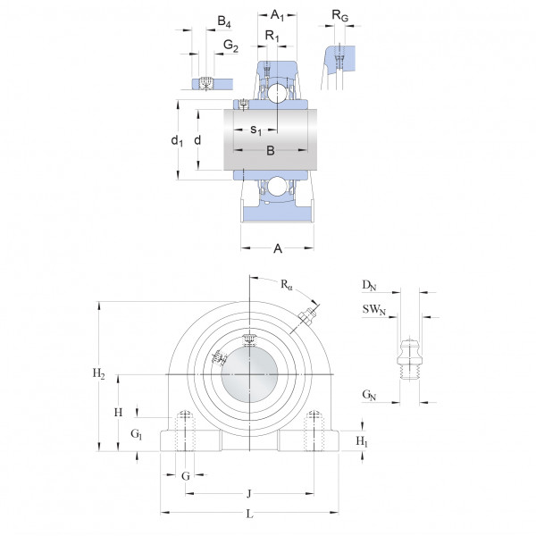 Подшипник в корпусе UCPA205 EXL