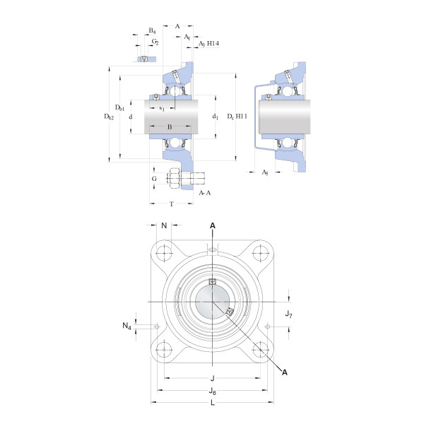 Подшипник в корпусе FY1.TF SKF