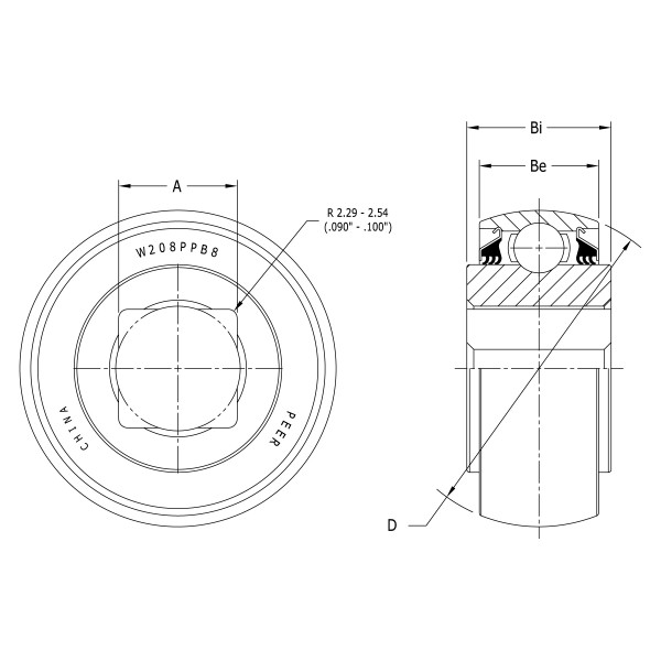 Підшипник PER.W208PPB8 PEER