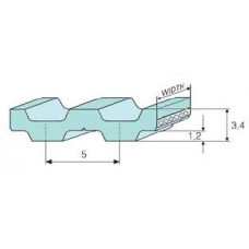  Ремінь DT-5 поліуретановий (крок 5 мм) зубчастий двосторонній